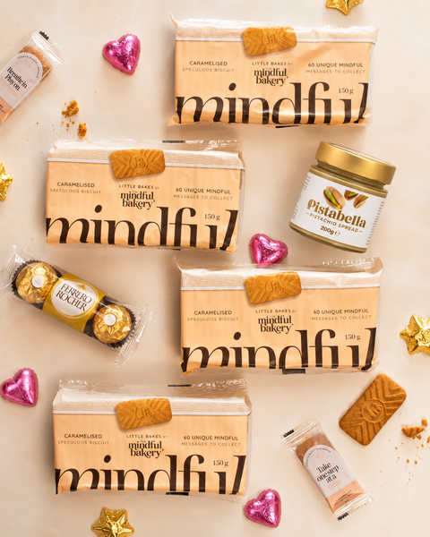 Ultimate Sweet Treat Box with Caramelised Biscuits and Pistachio Cream Flatlay Image