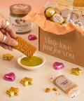Ultimate Sweet Treat Box with Caramelised Biscuits and Pistachio Cream Closeup Dipper Image